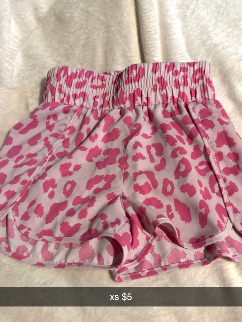 SHEIN Pink Leopard Print Athletic Shorts